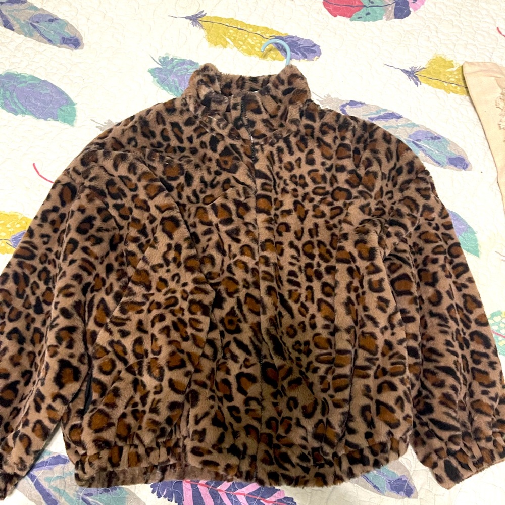 Stylish Faux Fur Cheetah Jacket